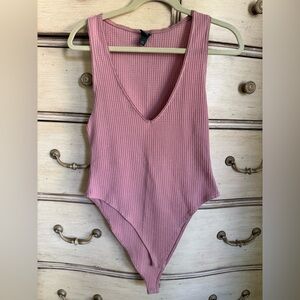 Wild Fable Mauve Ribbed Bodysuit